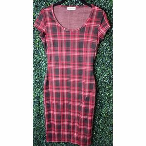 Red and Black Plaid Mini Dress